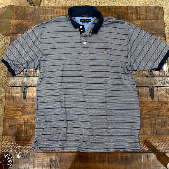 Tommy Hilfiger Other - Tommy Hilfiger Navy and Gray Striped Polo Shirt